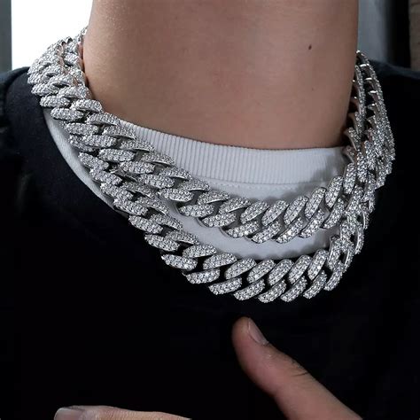 diamond iced out cuban link chain|More.